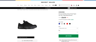 Secret Sales webpage