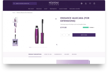 Nouveau lashes webpage